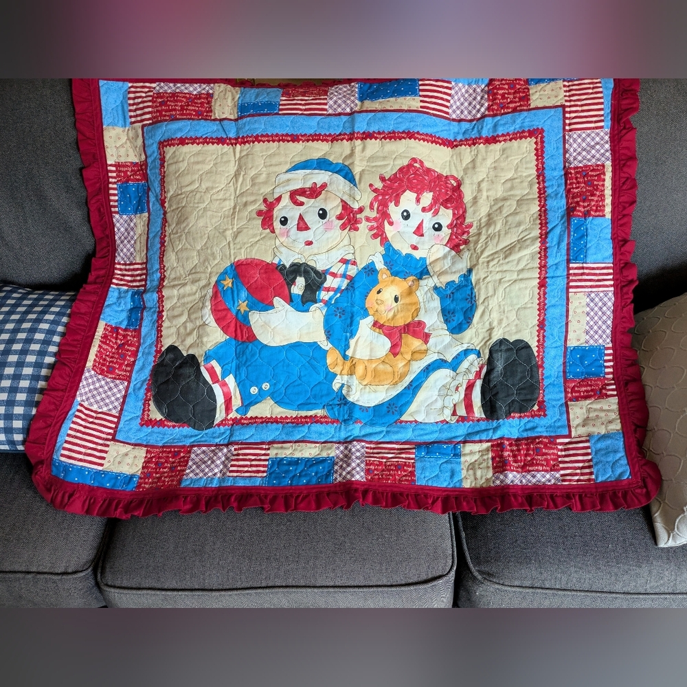 Vintage Raggedy Ann & Andy Decor Granny Cottage Core Handmade